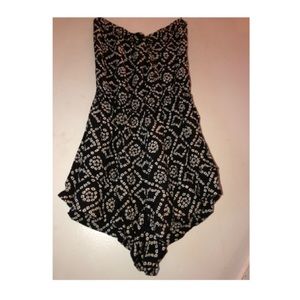 Angie black and white print romper